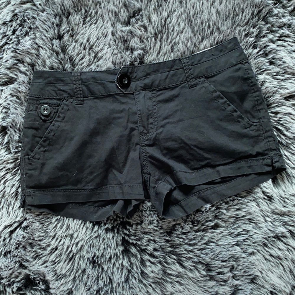 Black Cotton Shorts